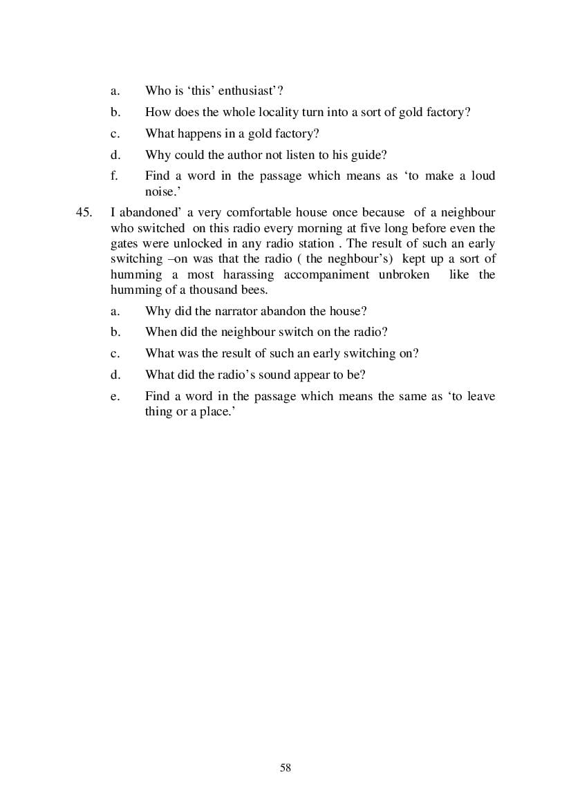MP Board Class 9 English (General) Question Bank (PDF) – Important Questions