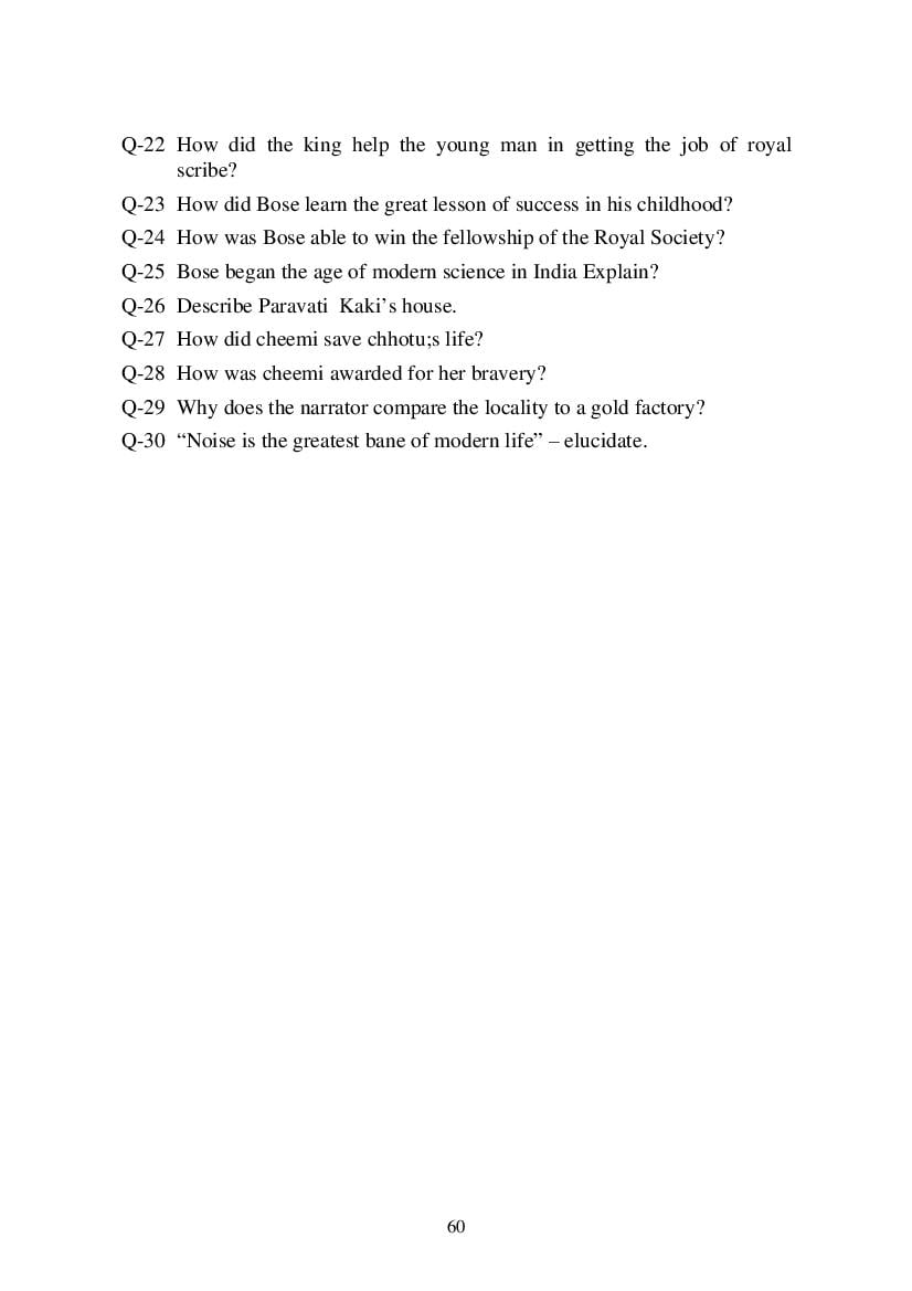 MP Board Class 9 English (General) Question Bank (PDF) – Important Questions