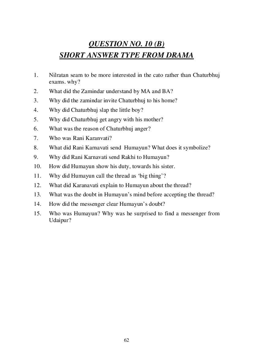 MP Board Class 9 English (General) Question Bank (PDF) – Important Questions