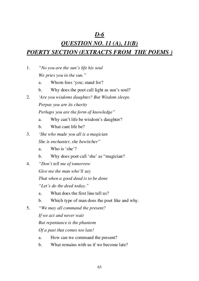 MP Board Class 9 English (General) Question Bank (PDF) – Important Questions