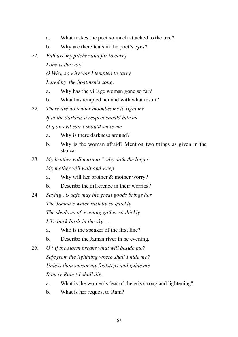 MP Board Class 9 English (General) Question Bank (PDF) – Important Questions