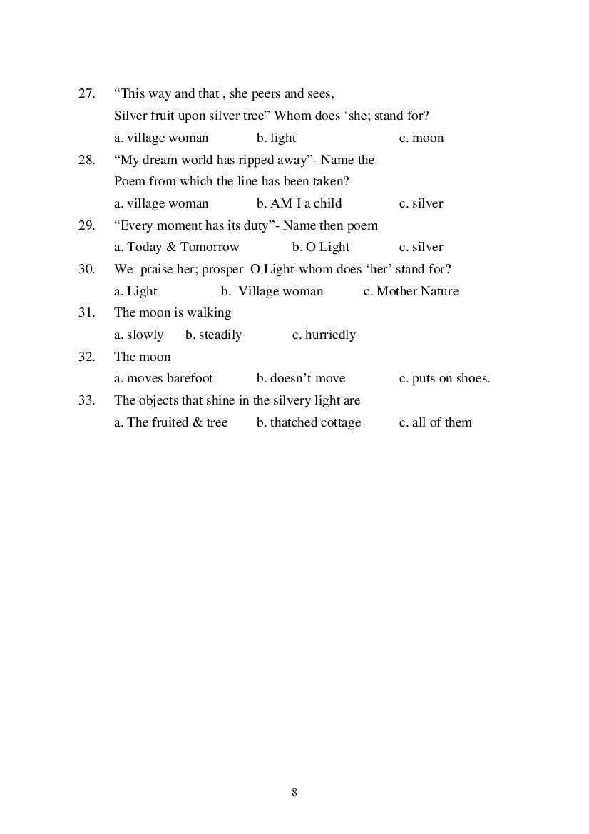MP Board Class 9 English (General) Question Bank (PDF) – Important Questions
