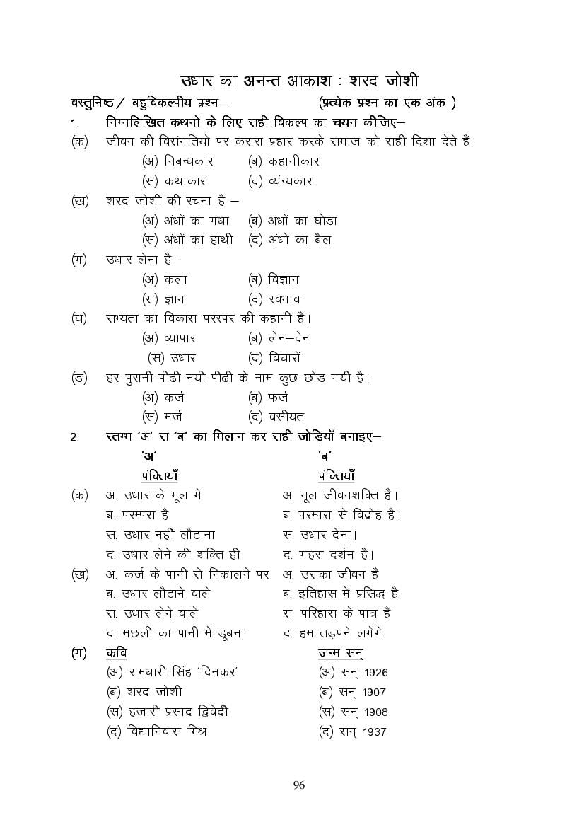 MP Board Class 9 Hindi (Special) Question Bank (PDF) – Important Questions