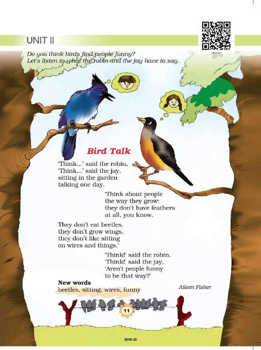 NCERT Book Class 3 English (Marigold) Unit 2 Bird Talk; Nina and the Baby Sparrows - Page 1