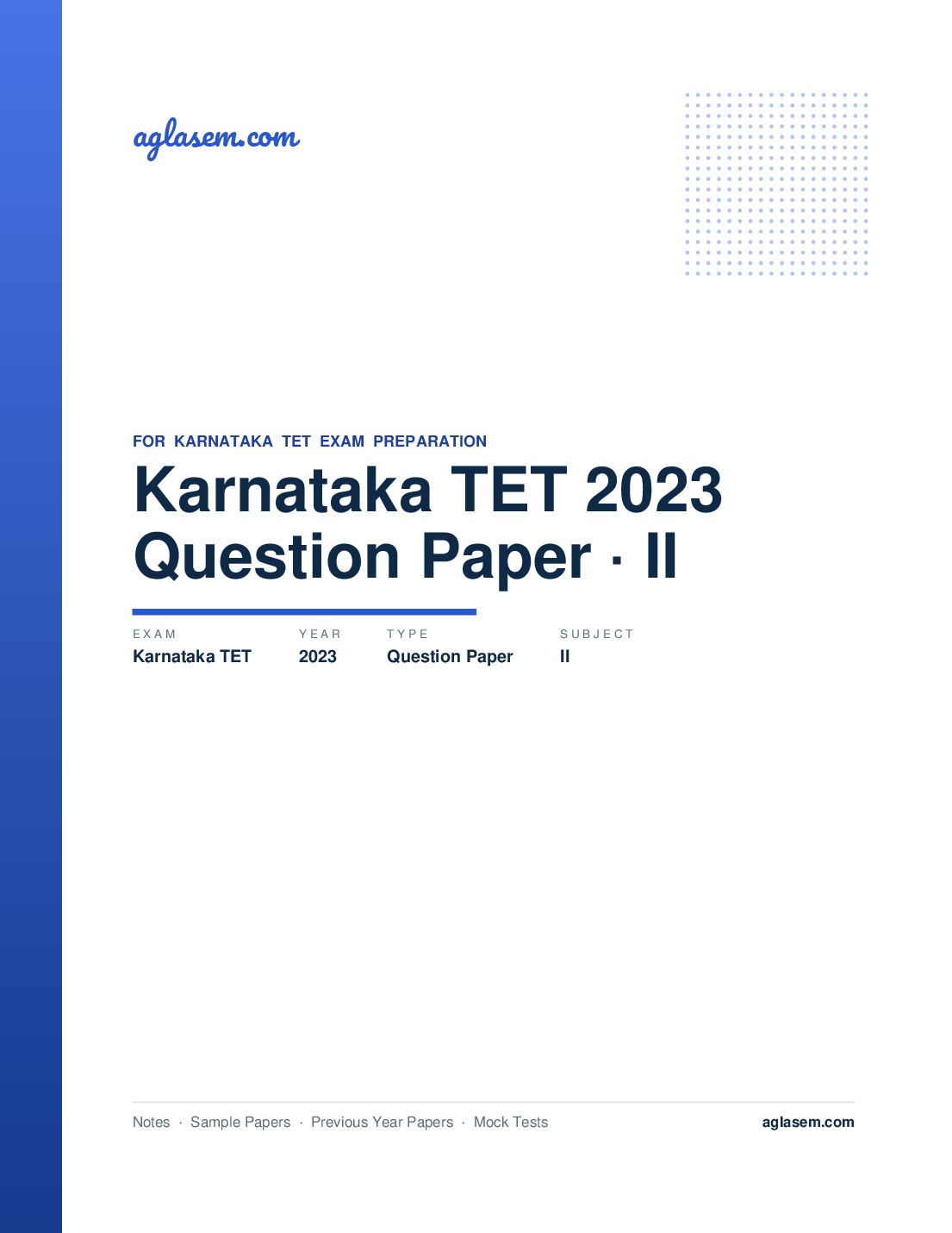 Karnataka TET 2023 Question Paper II - Page 1 of 31