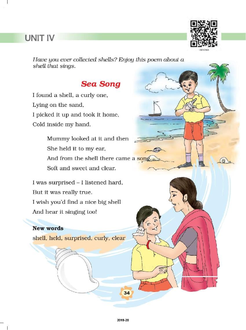 NCERT Book Class 3 English (Marigold) Unit 4 Sea Song; A Little Fish Story - Page 1