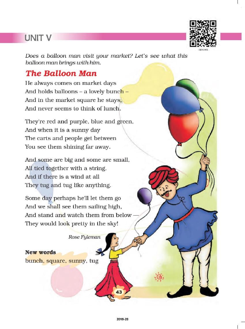 NCERT Book Class 3 English (Marigold) Unit 5 The Balloon Man; The Yellow Butterfly - Page 1