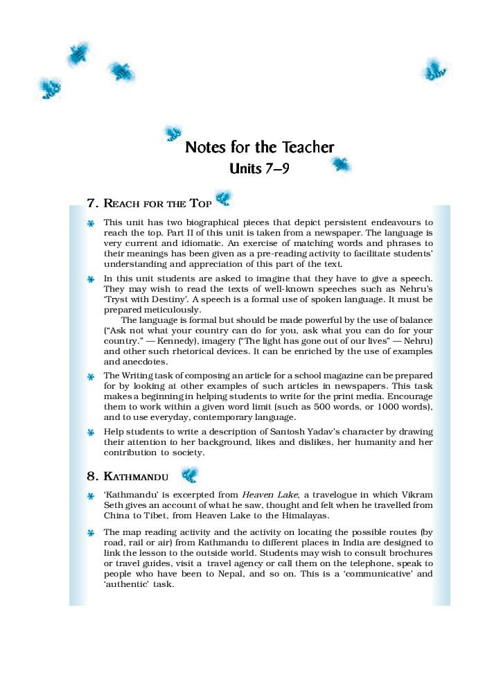 NCERT Book Class 9 English (Beehive) Chapter 7 Reach for the Top - Page 1