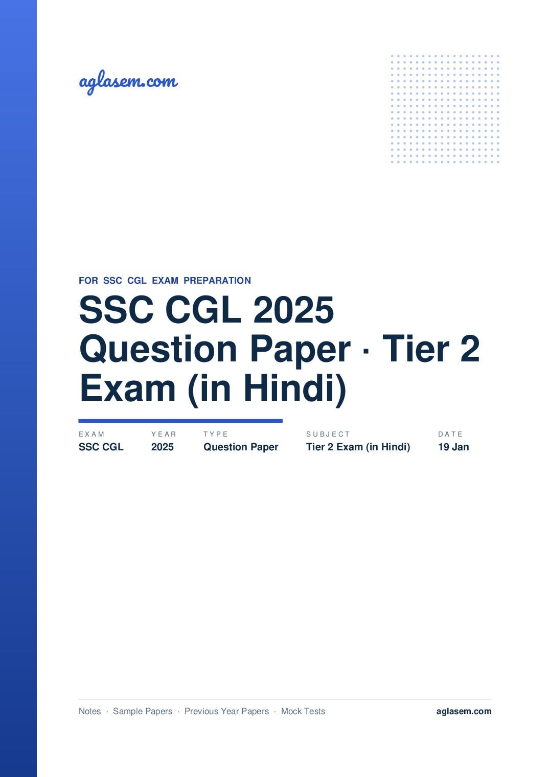 SSC CGL 2025 Question Paper Tier 2 Exam Paper 1 (in Hindi) - Page 1 of 89