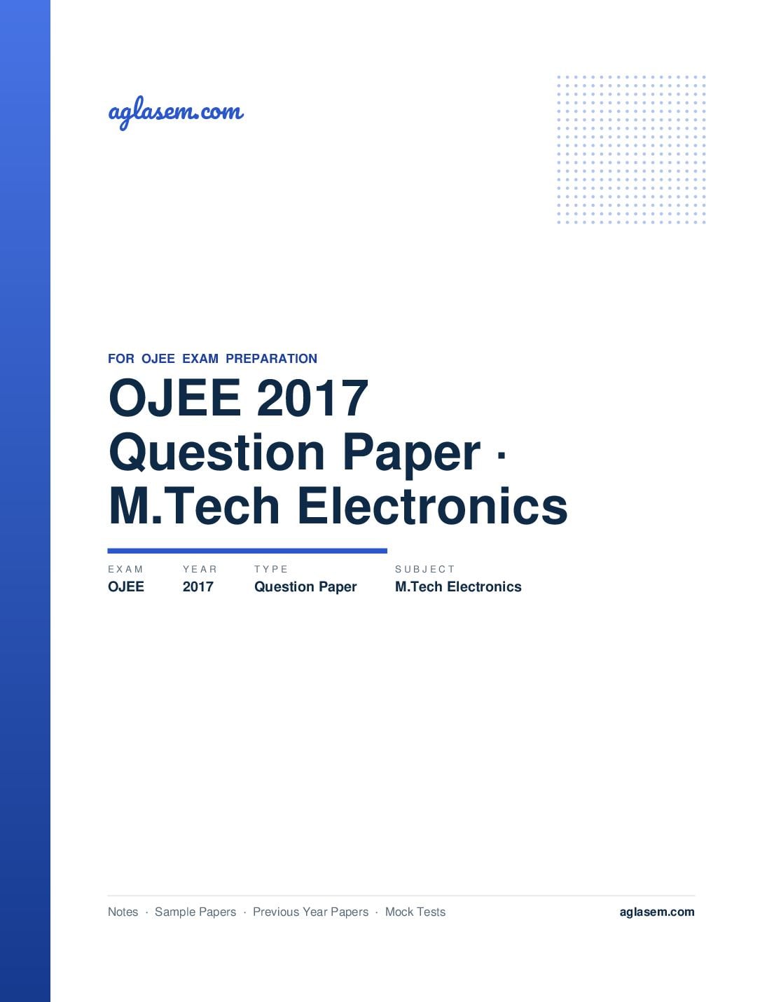 OJEE 2017 Question Paper M.Tech Electronics - Page 1 of 10