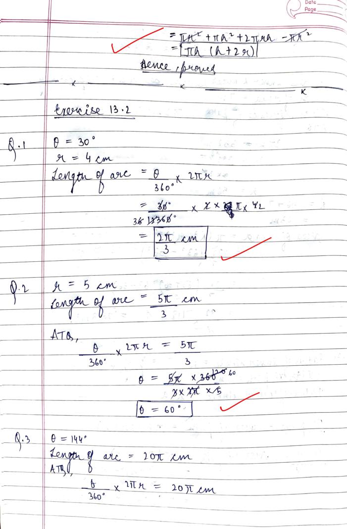 RD Sharma Solutions Class 10 Chapter 13 Areas Related to Circles Exercise 13.2 - Page 1