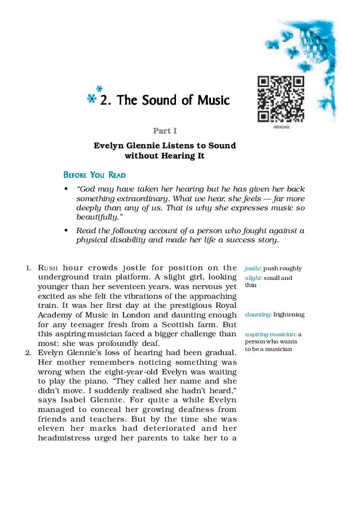 NCERT Book Class 9 English (Beehive) Chapter 2 Wind; The Sound of Music - Page 1