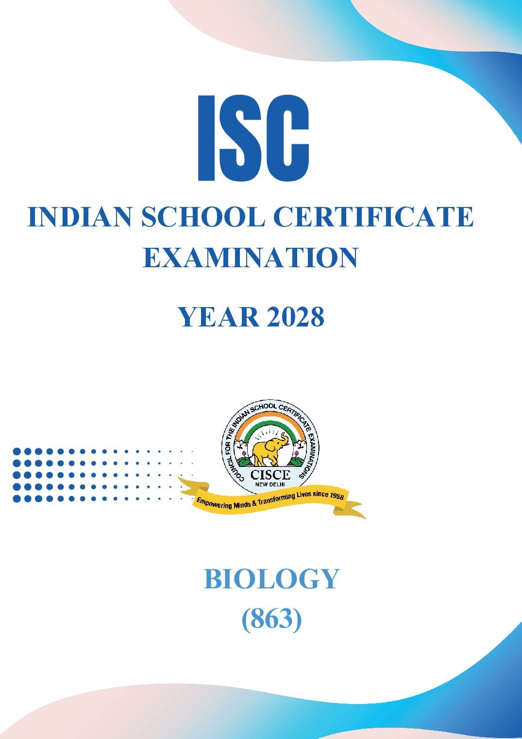 ISC Class 11 Syllabus 2028 Biology - Page 1 of 13