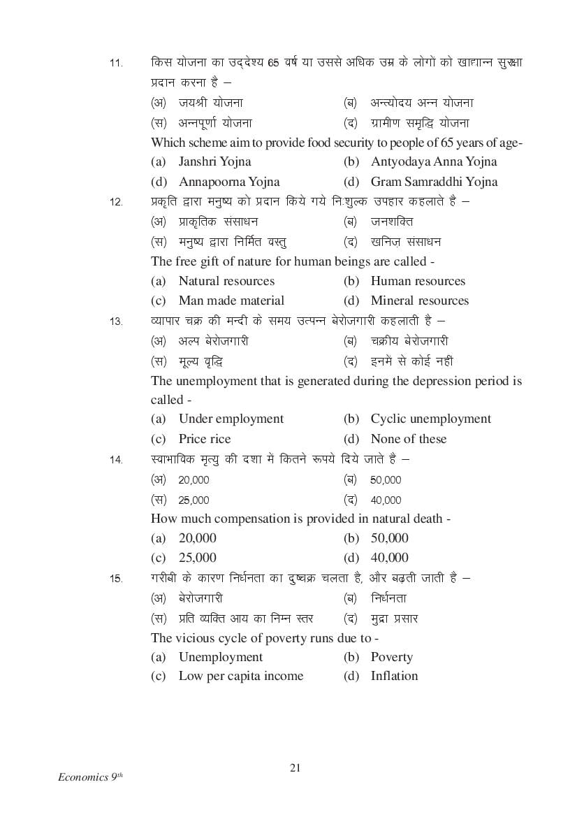 MP Board Class 9 Social Science Question Bank (PDF) – Important Questions