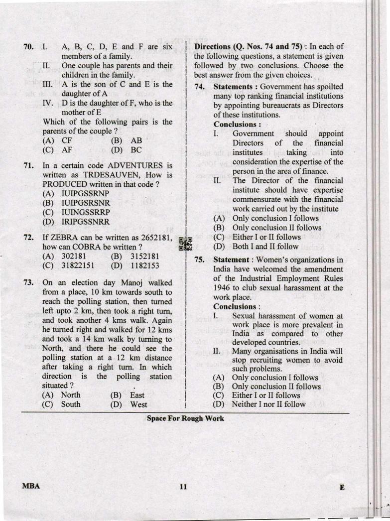 Karnataka PGCET 2019 Question Paper PDF with Answer Key (12 Papers)