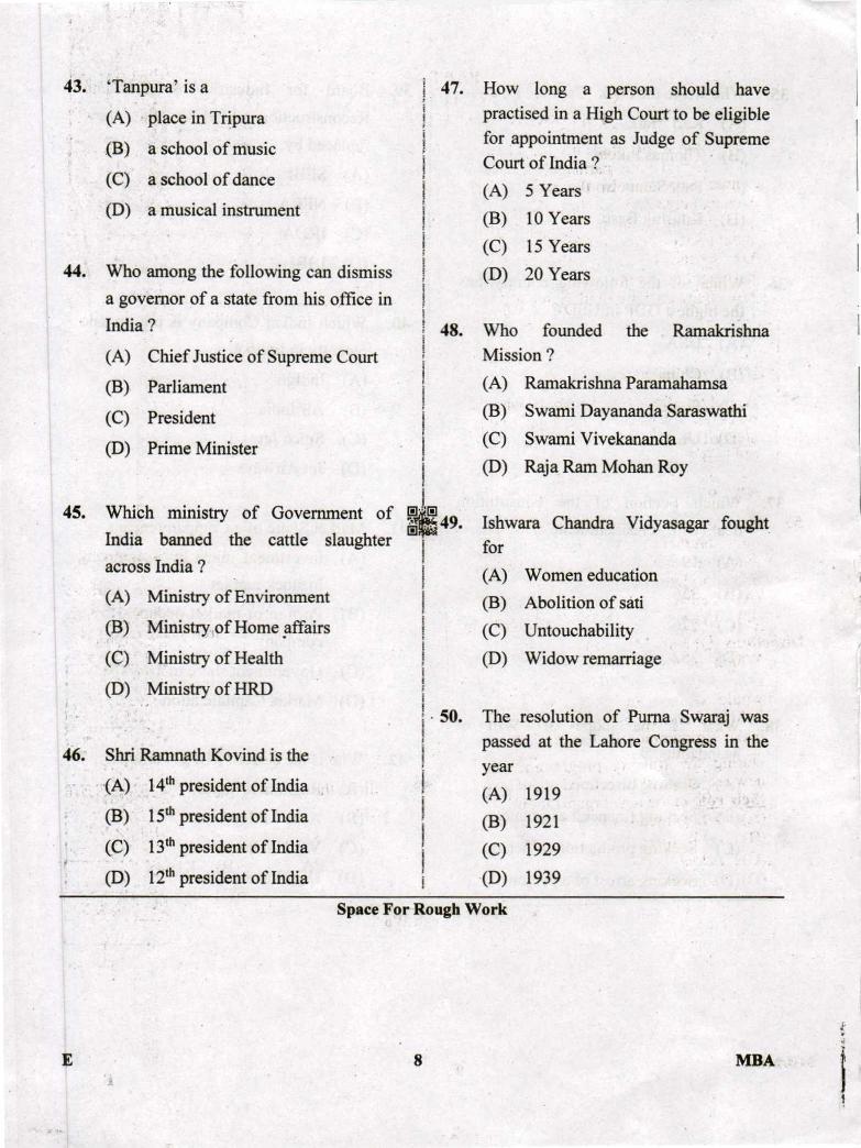 Karnataka PGCET 2019 Question Paper PDF with Answer Key (12 Papers)