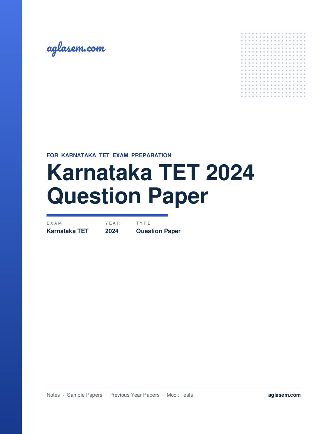 Karnataka TET 2024 Question Paper I - Page 1 of 28