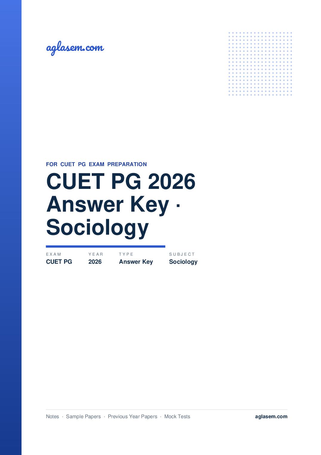 CUET PG 2026 Answer Key Sociology - Page 1 of 4