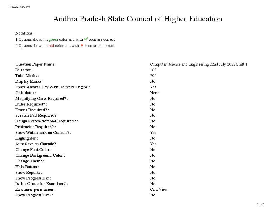 AP ECET 2022 Question Paper with Answer Key Computer Science and Engineering - Page 1