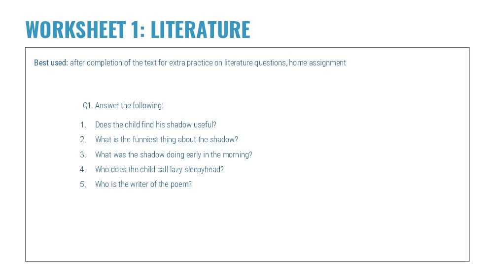 Teaching Material for Class 5 English – NCERT CBSE Handbook for Teachers