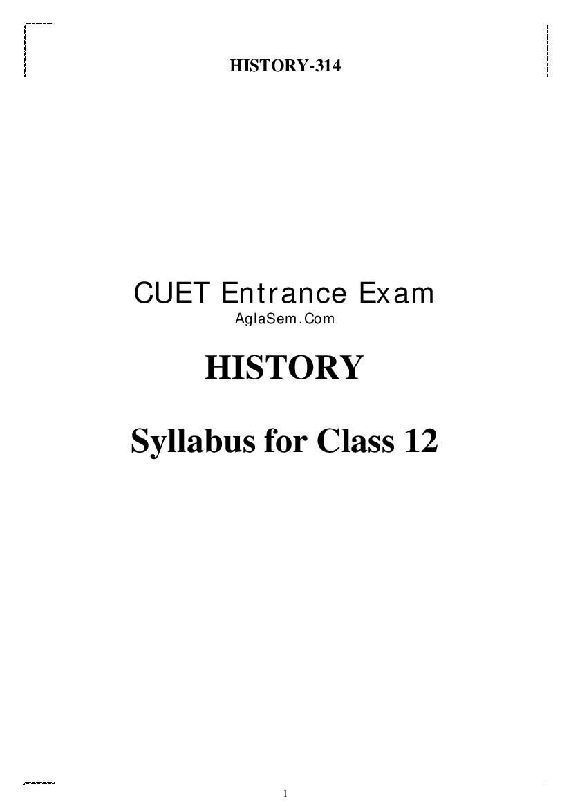 CUET 2022 Syllabus History - Page 1