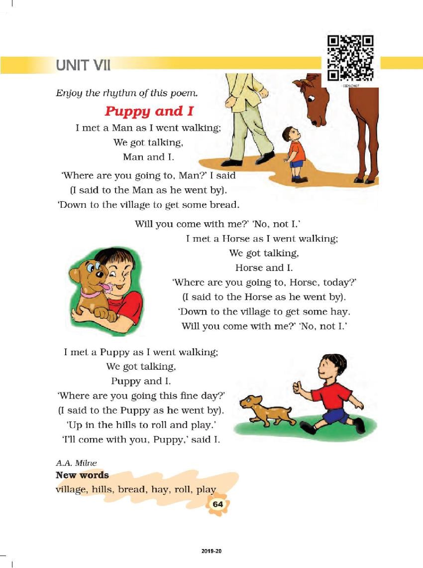 NCERT Book Class 3 English (Marigold) Unit 7 Puppy and I; Little Tiger, Big Tiger - Page 1