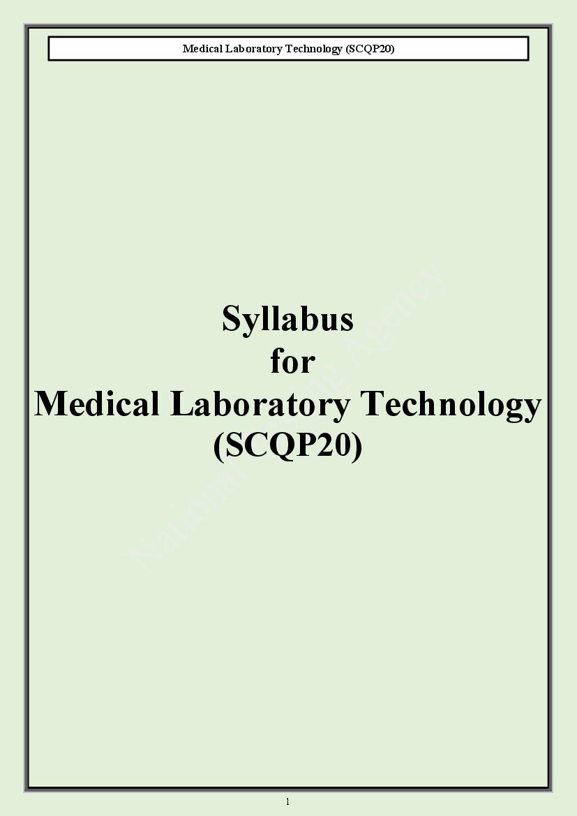 CUET PG 2024 Syllabus Medical Laboratory Technology - Page 1