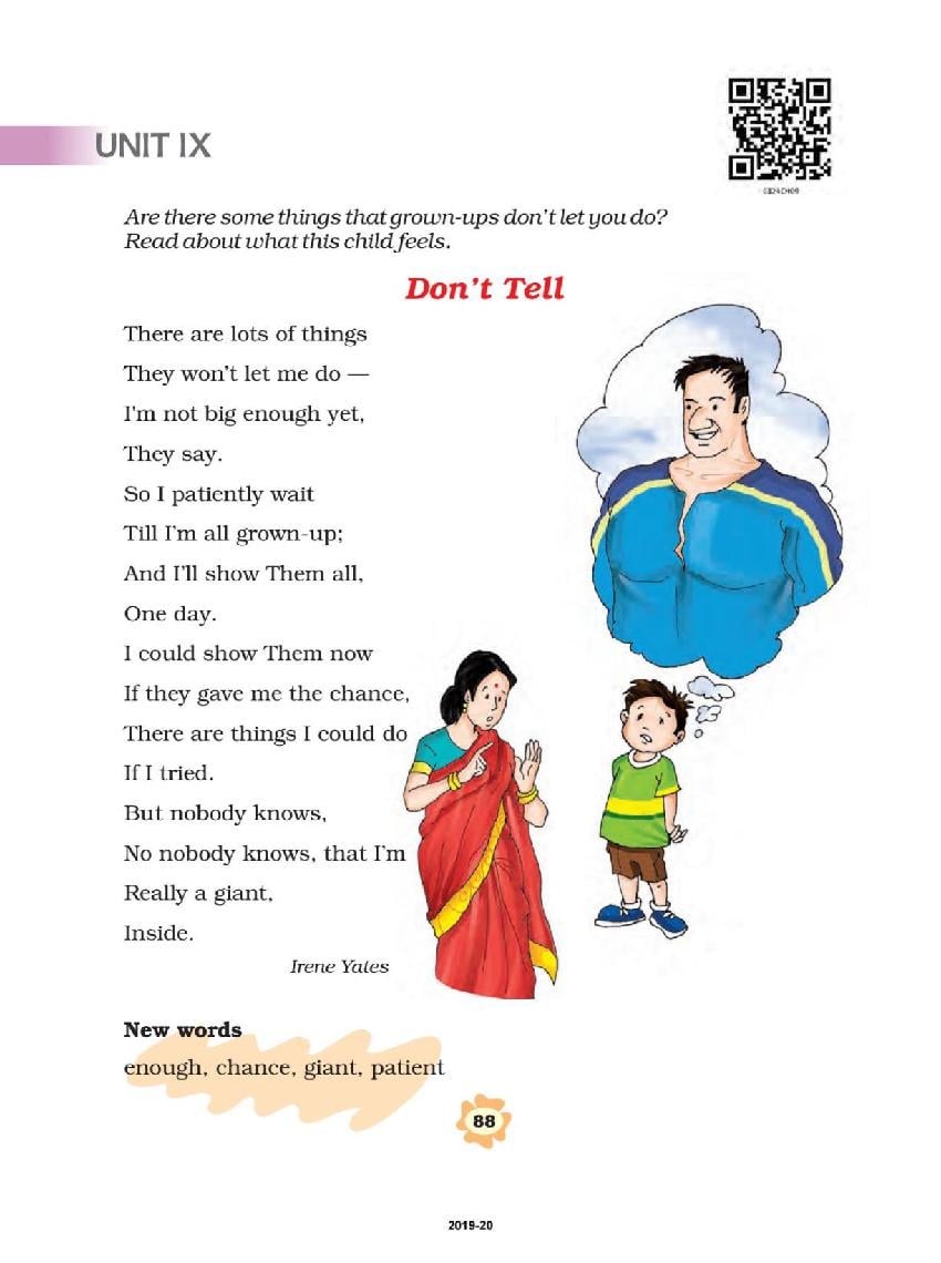 NCERT Book Class 3 English (Marigold) Unit 9 Don’t Tell; He is My Brother - Page 1