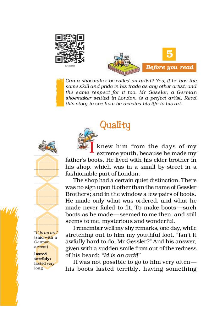 NCERT Book Class 7 English Chapter 5 Quality Trees 2024 25 Session 
