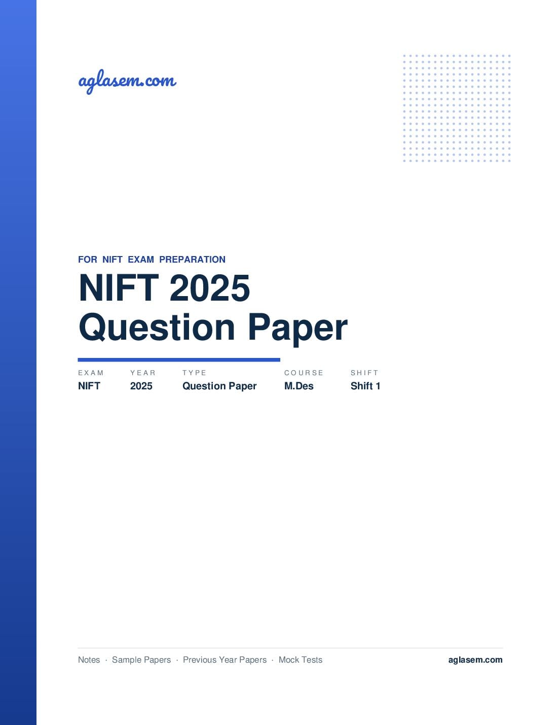 NIFT 2025 Question Paper M.Des Shift 1 - Page 1 of 109