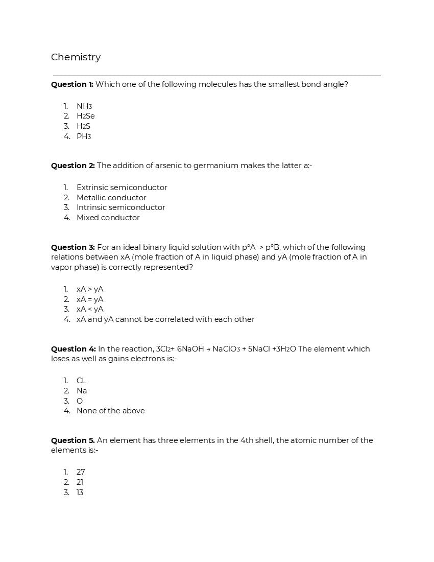 LPU LPUNEST 2022 Sample Question for B.Pharm, BPT - Page 1