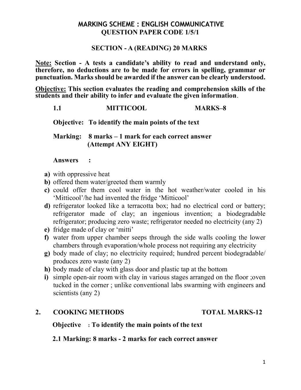 CBSE Class 10 English Communicative Question Paper 2019 Set 5 Solutions - Page 1