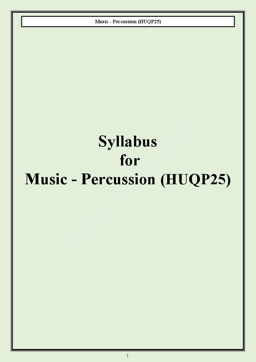 CUET PG 2024 Syllabus Music Percussion - Page 1