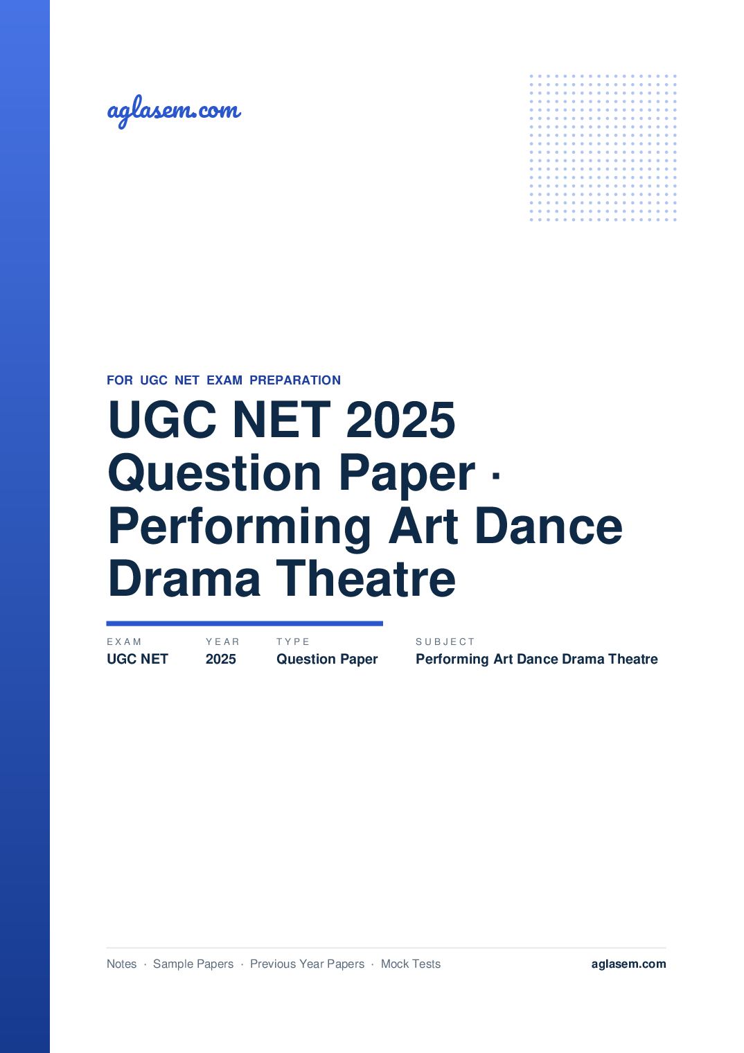UGC NET 2025 Question Paper Performing Art Dance Drama Theatre - Page 1 of 186