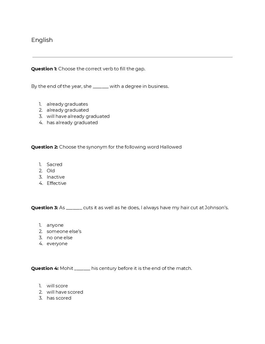 LPU LPUNEST Sample Question for MCA - Page 1