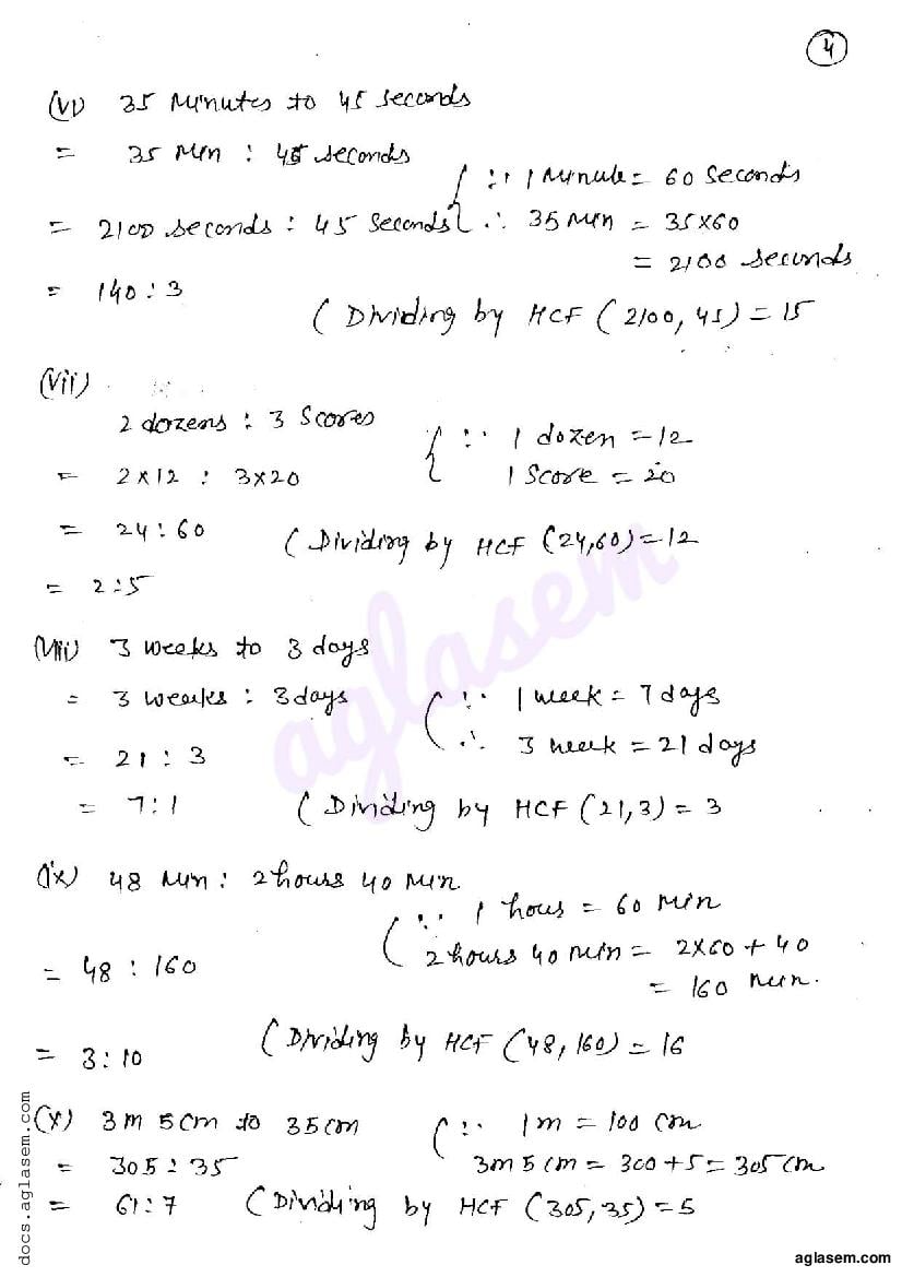 RD Sharma Solutions for Class 6 Chapter 9 Ratio, Proportion and Unitary  Method download PDF