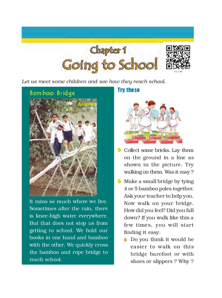 NCERT Book Class 4 EVS Chapter 1 Going to School - Page 1
