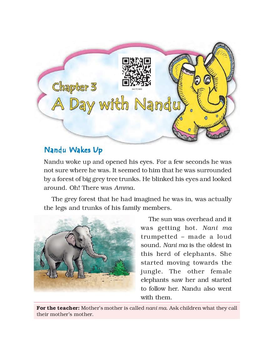 NCERT Book Class 4 EVS Chapter 3 A Day with Nandu - Page 1