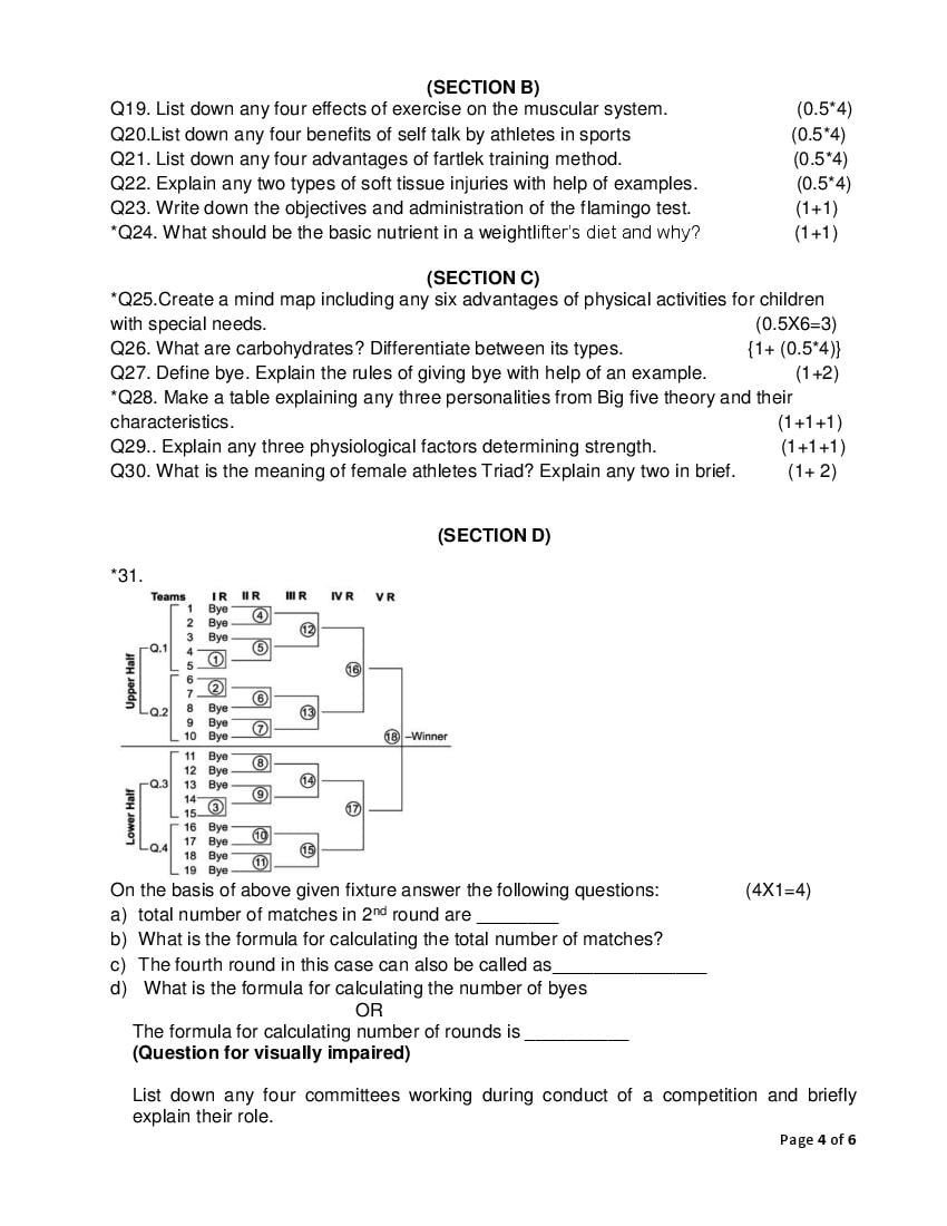 sample paper physical education class 12 2023 with solutions