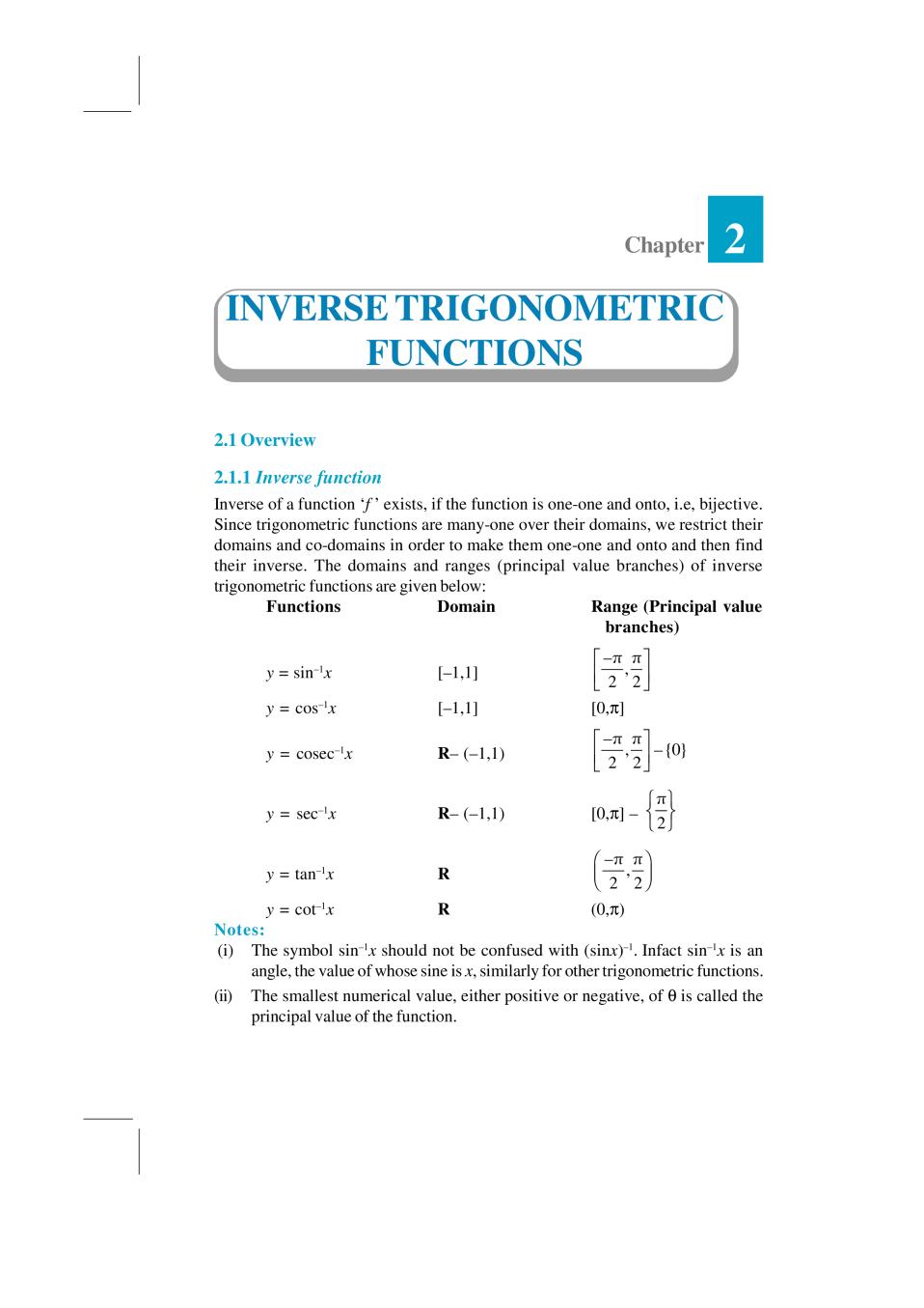 NCERT Exemplar Class 12 Maths Unit 2 Inverse Trigonometric Functions - Page 1