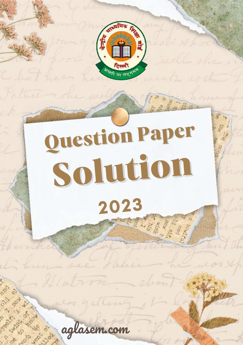 CBSE Class 10 Question Paper 2023 Solution Sanskrit - Page 1