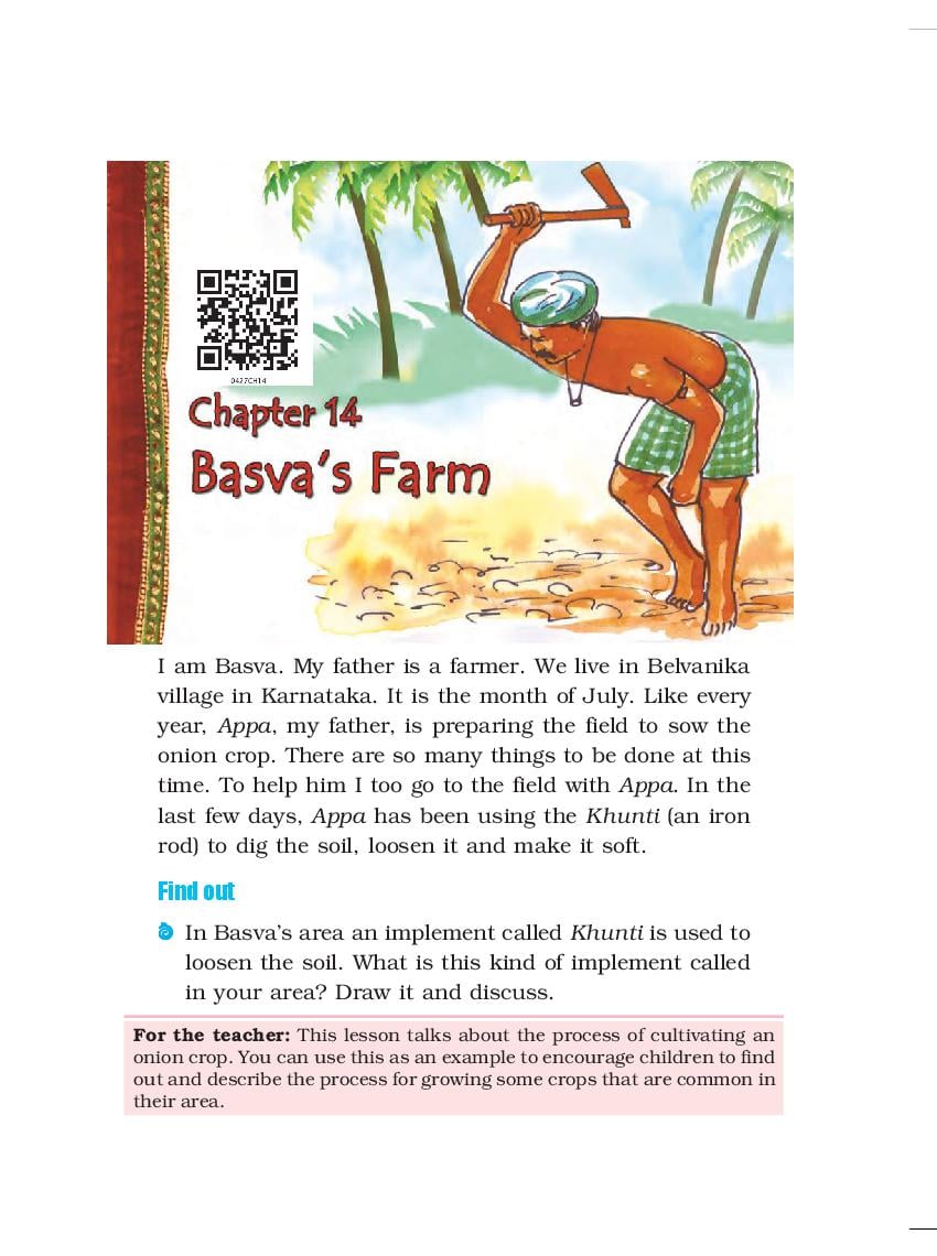 NCERT Book Class 4 EVS Chapter 14 Basva's Farm - Page 1