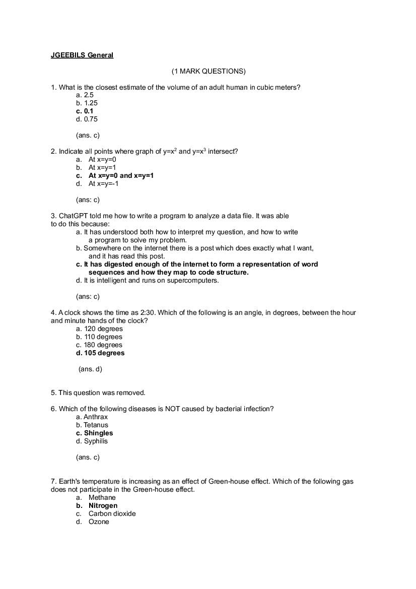 TIFR GS 2024 Question Paper Biology - Page 1