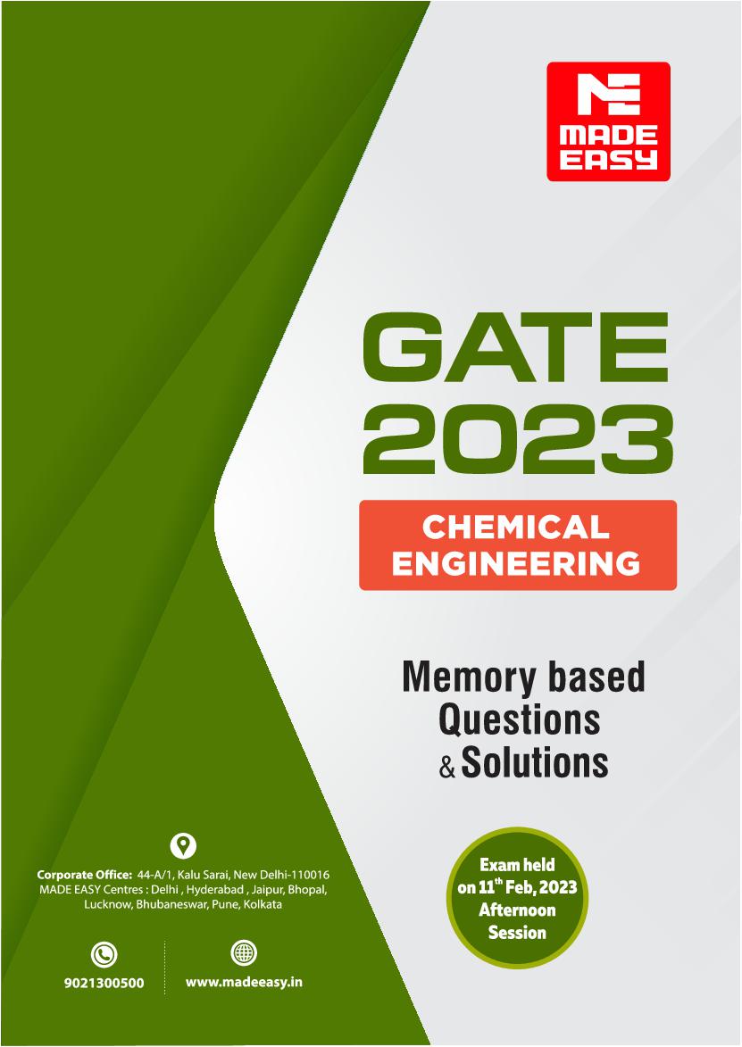 GATE 2023 Question Paper with Solutions - CH - by Made Easy - Page 1