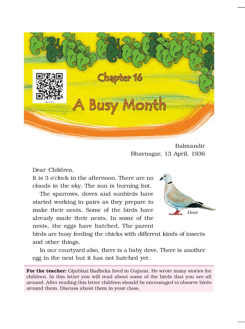 NCERT Book Class 4 EVS Chapter 16 A Busy Month - Page 1