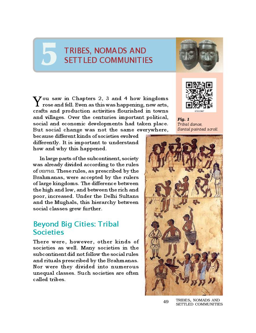 NCERT Book Class 7 Social Science (History) Chapter 5 Tribes, Nomads and Settled Communities - Page 1