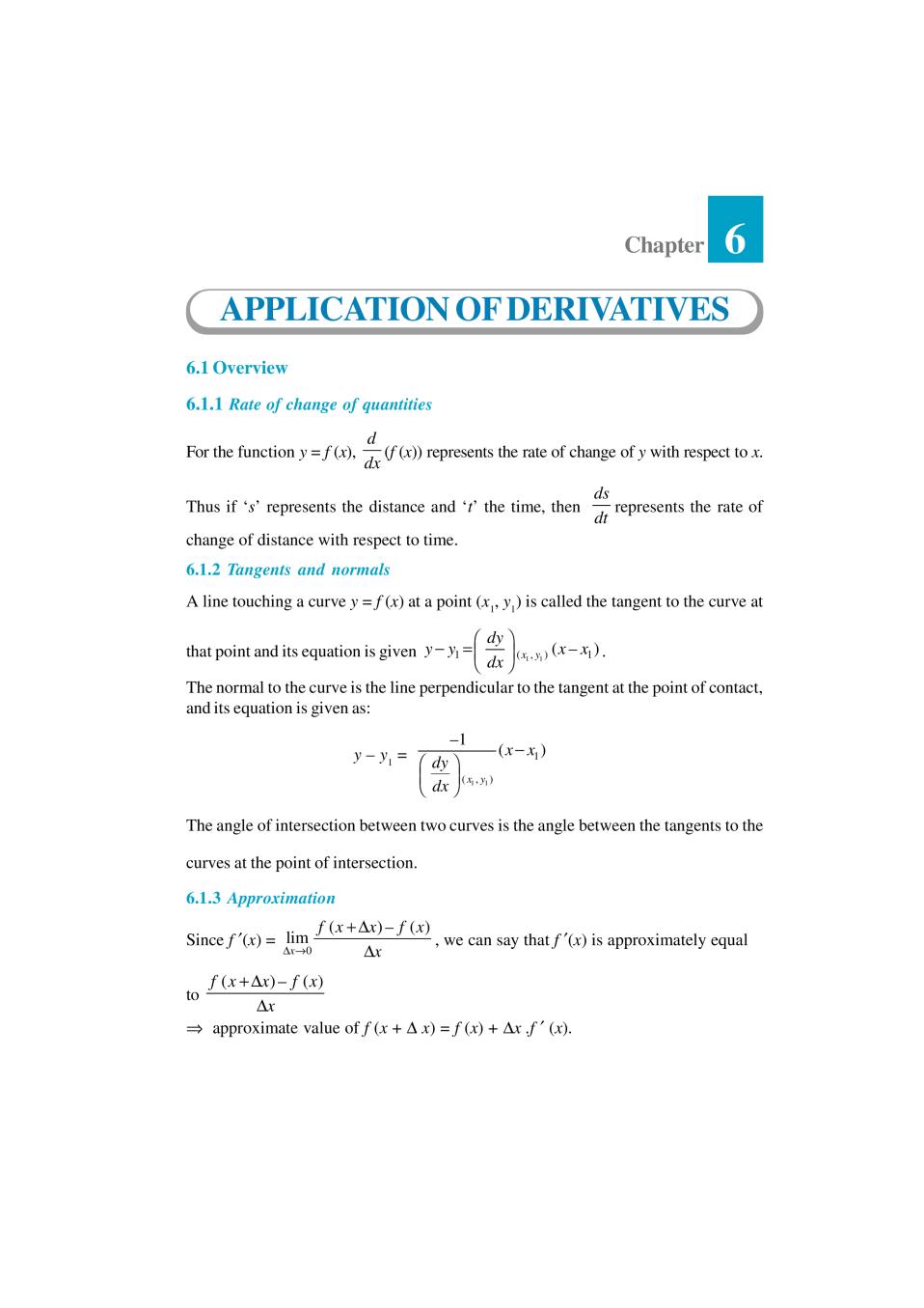 NCERT Exemplar Class 12 Maths Unit 6 Application Of Derivatives - Page 1
