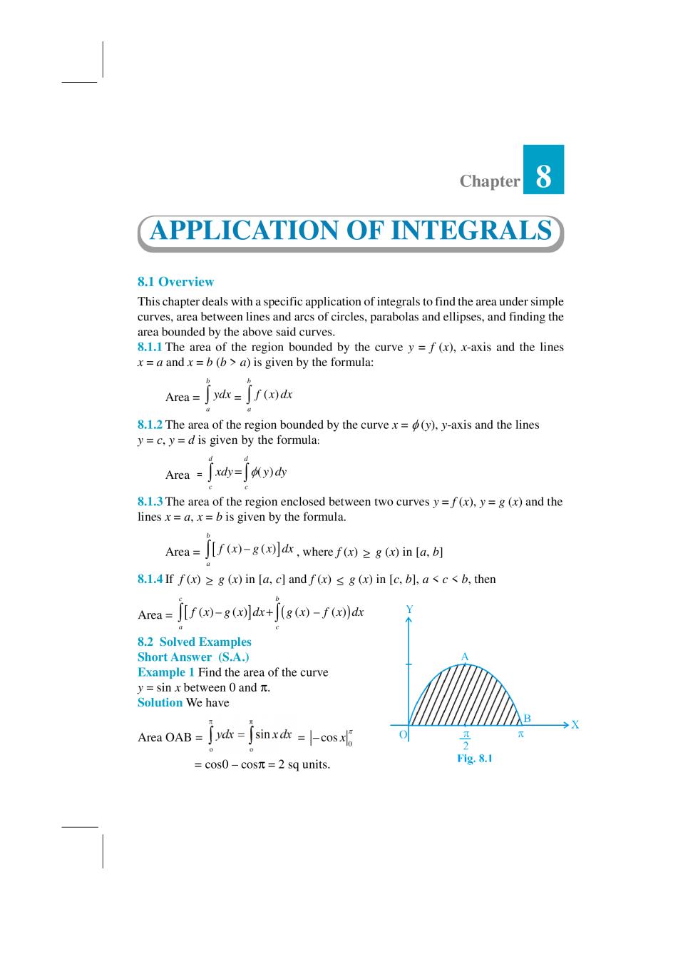 NCERT Exemplar Class 12 Maths Unit 8 Application Of Integrals - Page 1