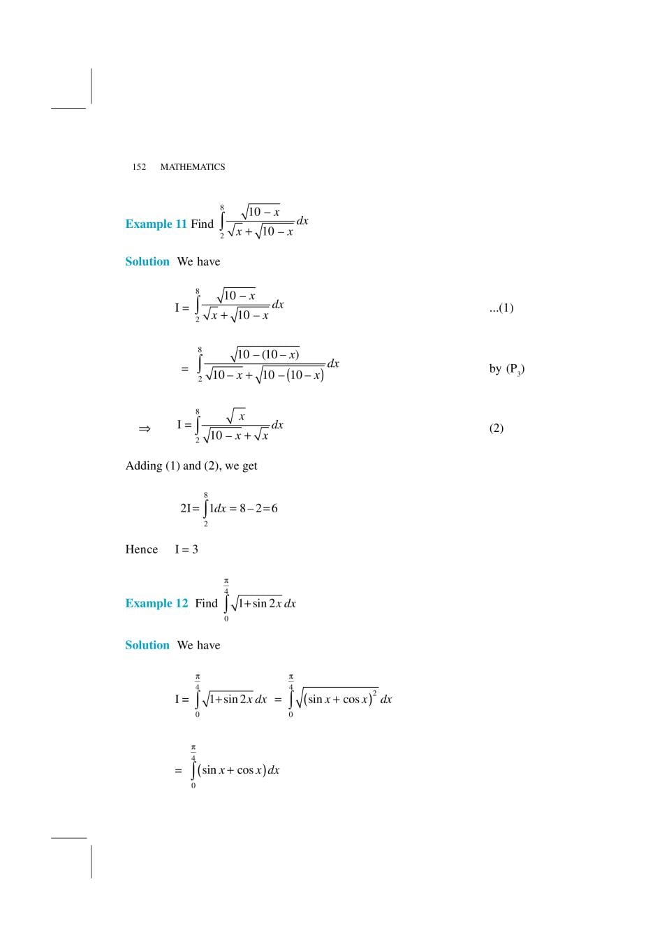 NCERT Exemplar Class 12 Maths Unit 7 Integrals