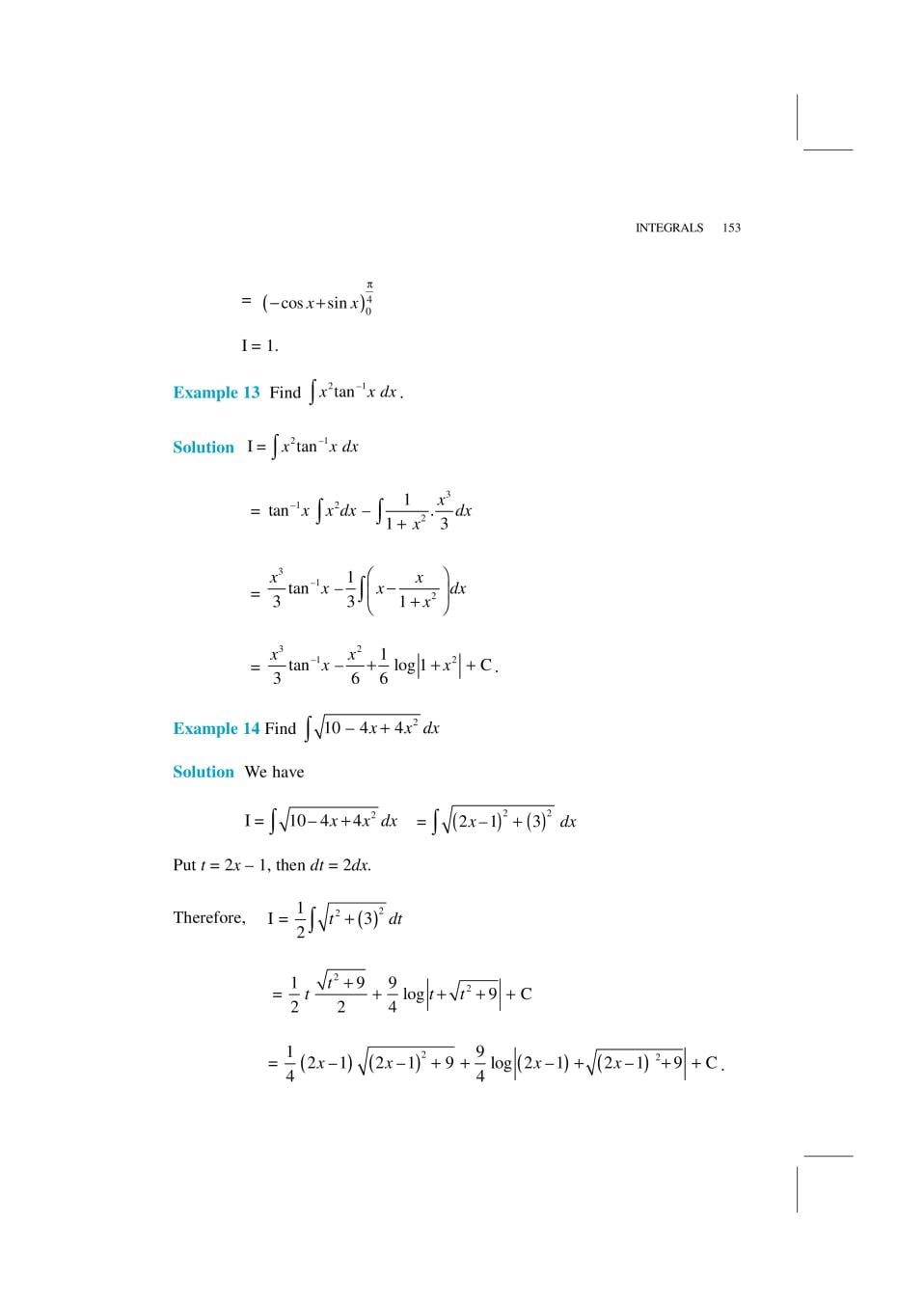 NCERT Exemplar Class 12 Maths Unit 7 Integrals